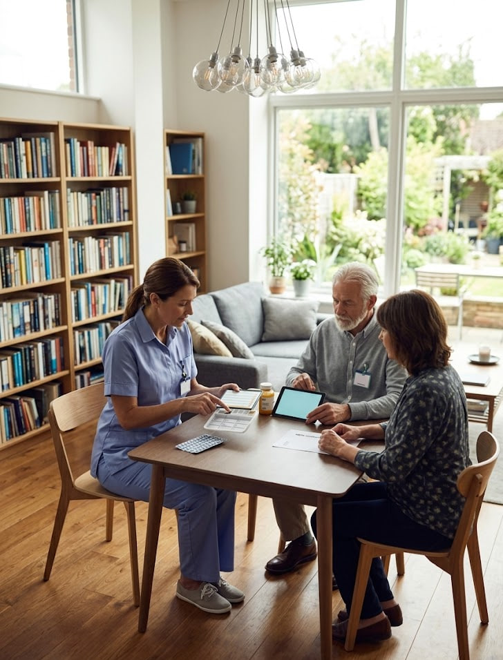 discussing medication management at home